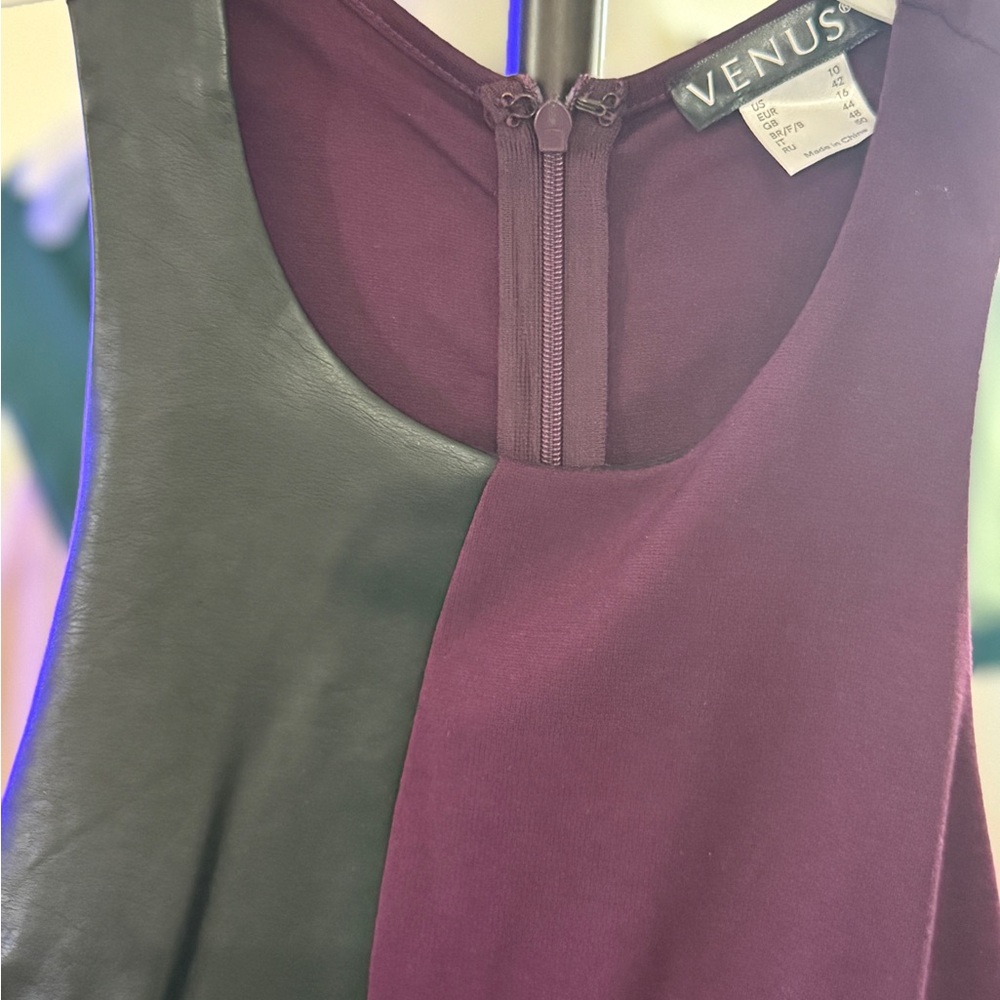 Venus Purple and Black Sleeveless Dress